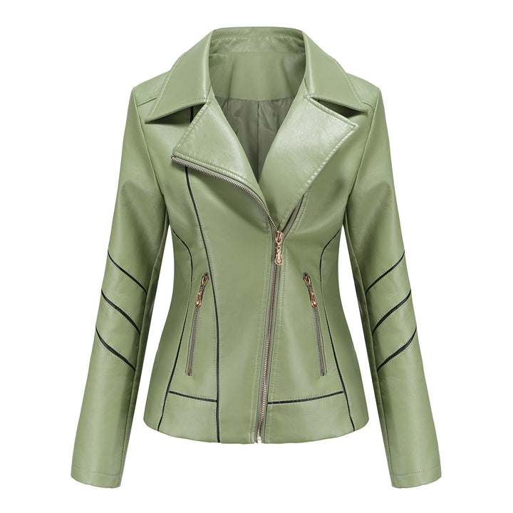 Damen modische Kunstlederjacke mit strukturiertem Design Drune