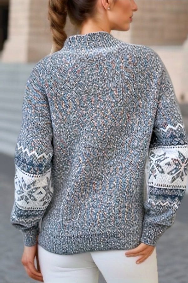 Drune | Schicker Weihnachts-Turtleneck mit Schneeflockenpullover