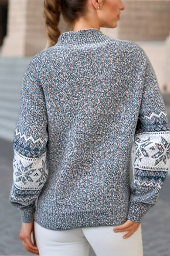 Drune | Schicker Weihnachts-Turtleneck mit Schneeflockenpullover