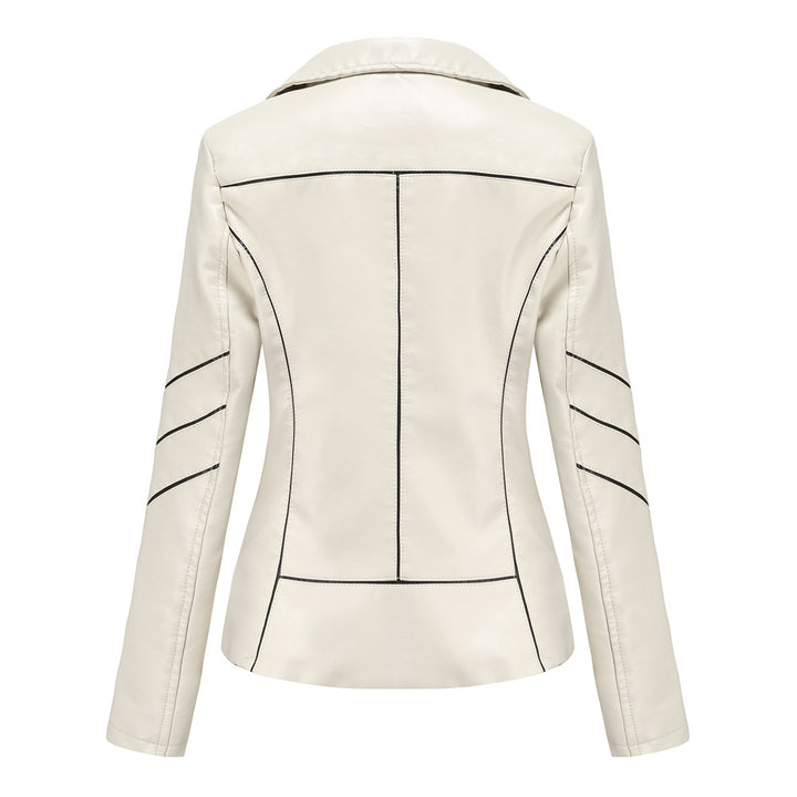 Damen modische Kunstlederjacke mit strukturiertem Design Drune