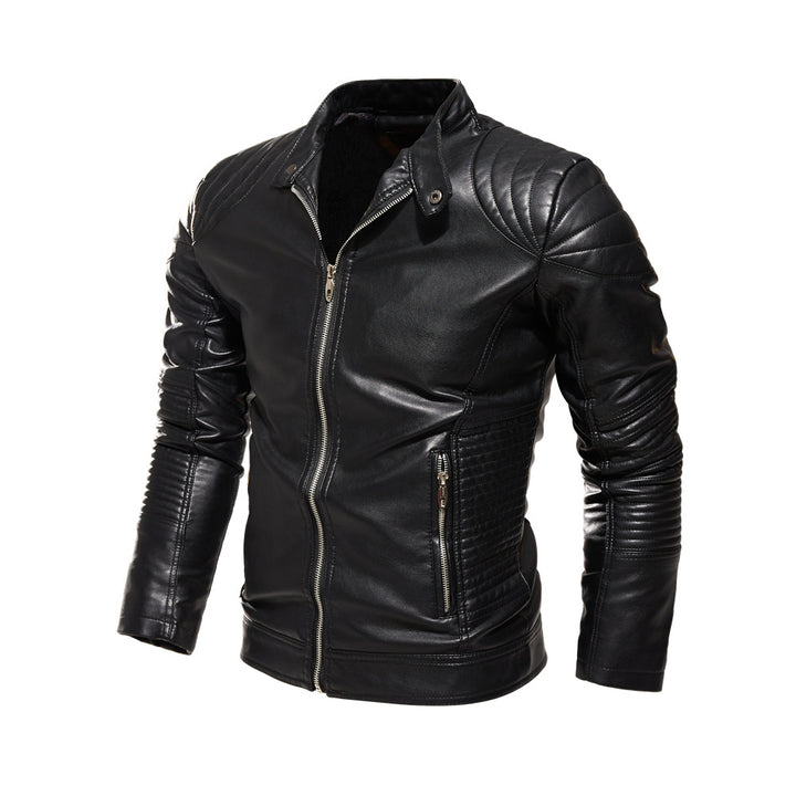 Herren Bikerjacke aus kunstvoll verarbeitetem Leder mit markanten Steppdetails und praktischen Taschen Drune