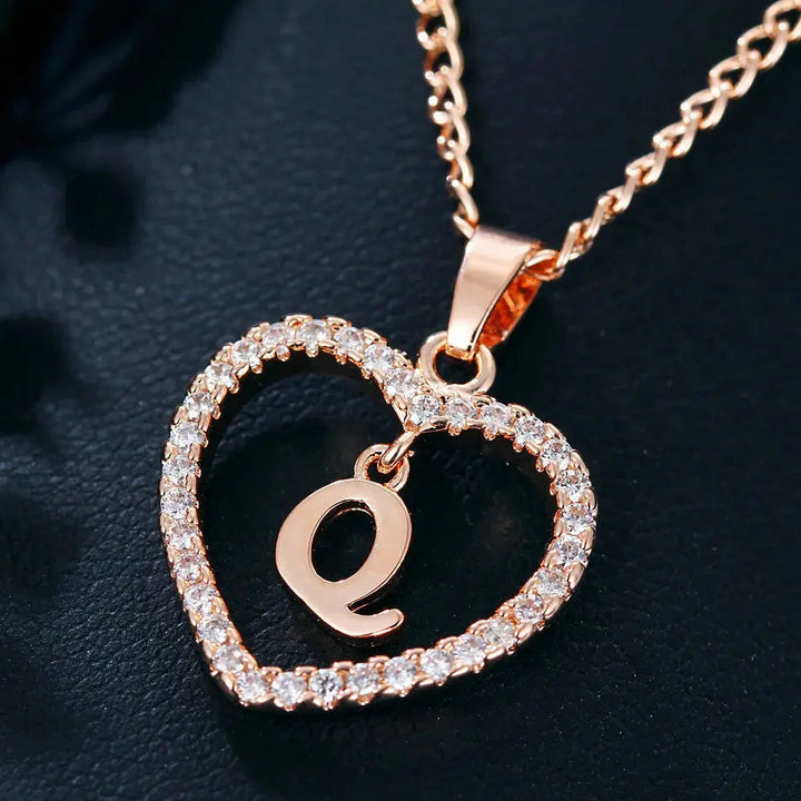 Drune | Buchstaben Zirkon Liebe Kette Schmuck Anhänger