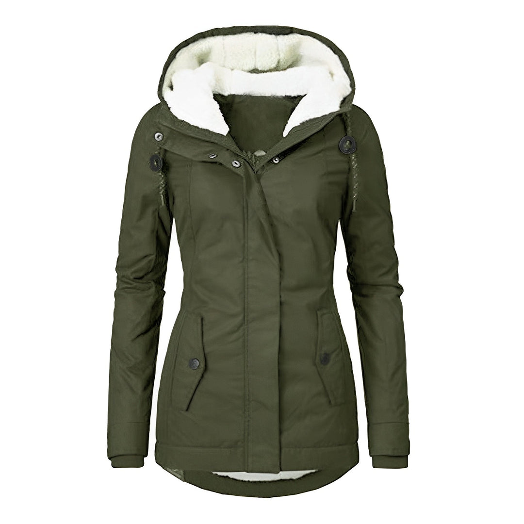 Drune | Warmer Plissierte Jacke mit Kapuze für Frauen
