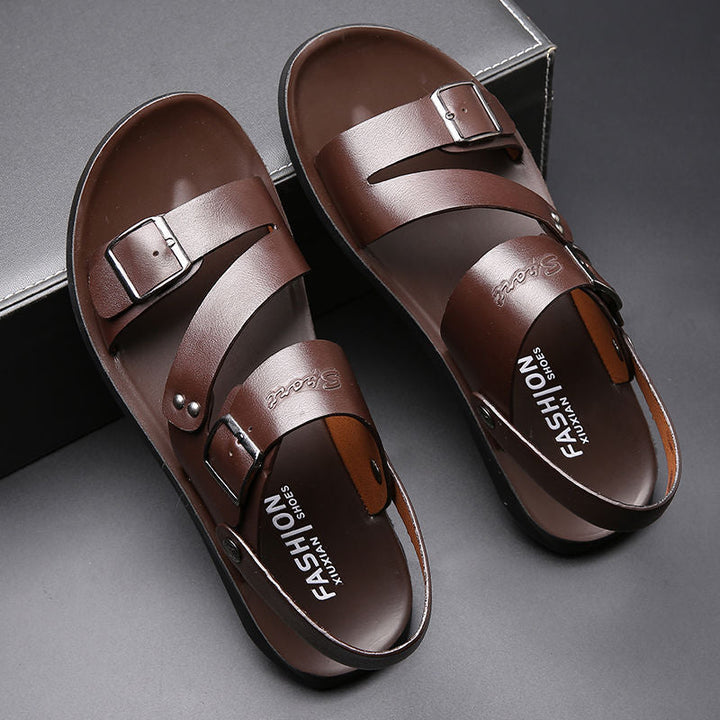 Drune | Sandalen Aus Spaltleder Mit Schnalle