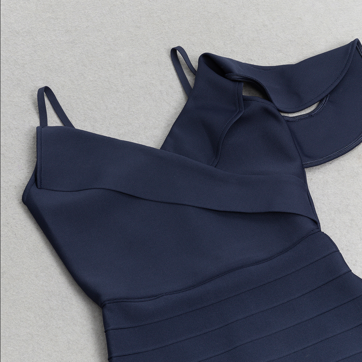 Midikleid mit Umschlagbund | Blau