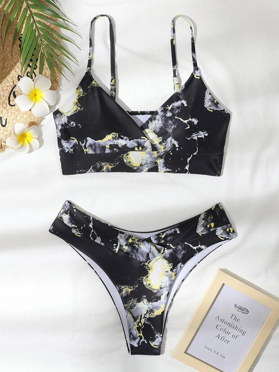 Drune Bikini | Eleganter Bikini mit Marmorprint