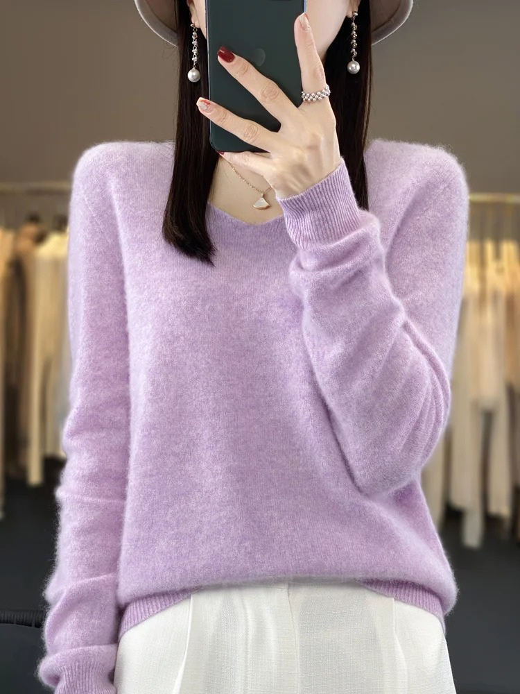 Drune | Cashmere Pullover Damen Eleganter V-ausschnitt, Weich & Komfortabel