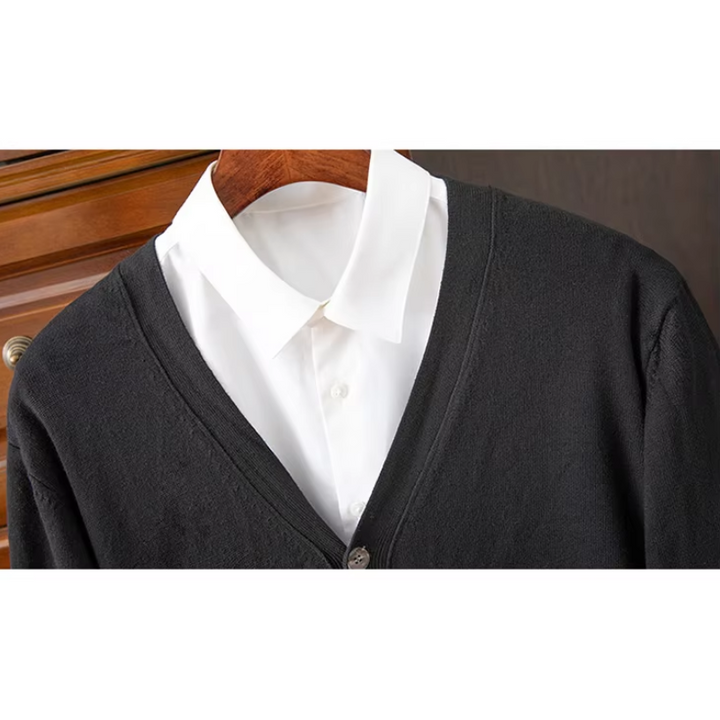 Drune | Herren Strickjacke Mit Knöpfen, Leichter Stoff, Klassischer V-ausschnitt