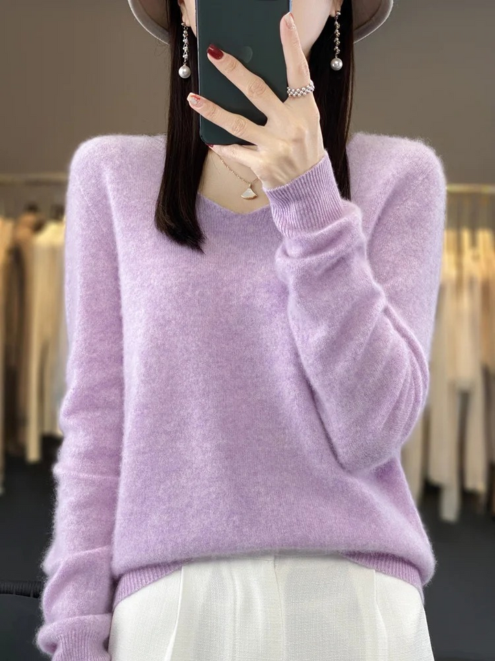 MonAmi V-Ausschnitt Leichtgewicht Kaschmir Pullover Damen
