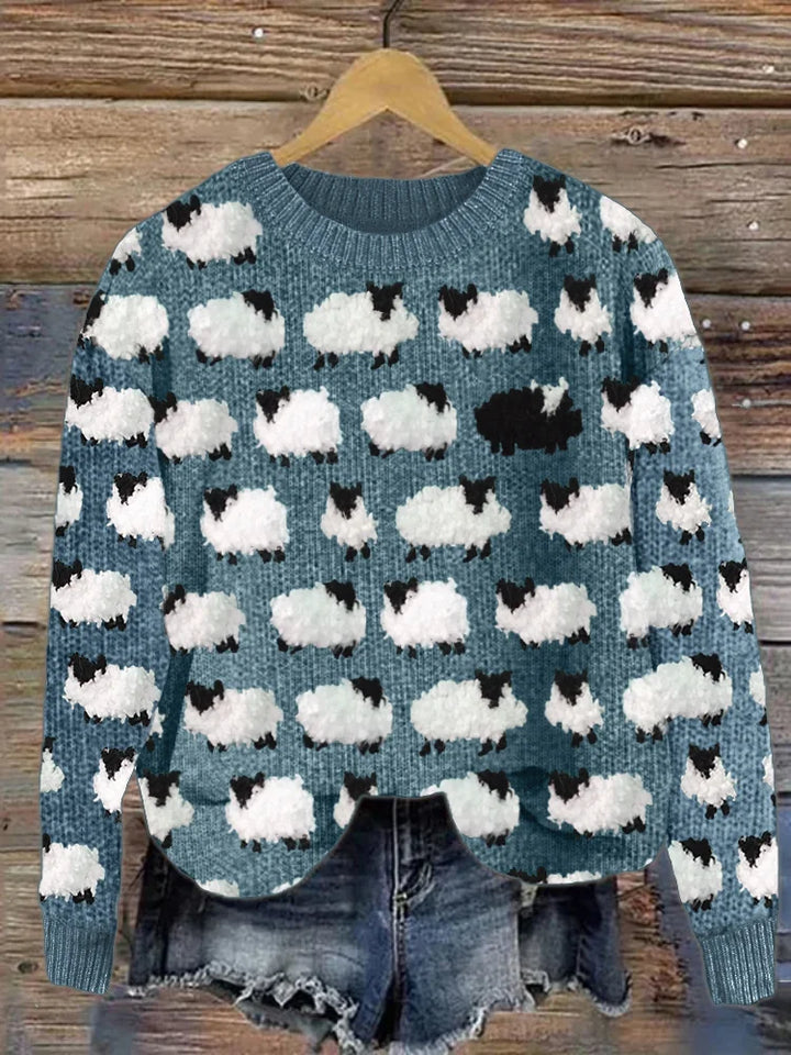Drune | Langärmliges Sweatshirt mit Schafmuster