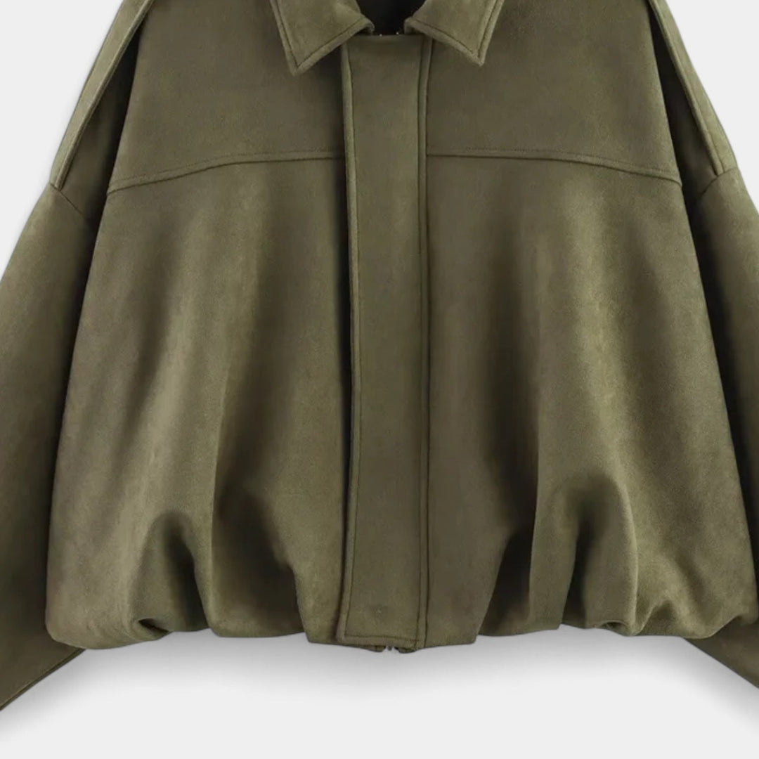 Drune | Modehaus - Damenjacke im Militärstil aus Wildlederimitat