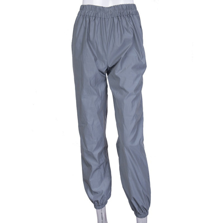 Damen lässige Freizeit-Hosen mit seitlichen Taschen und elastischem Bund Drune