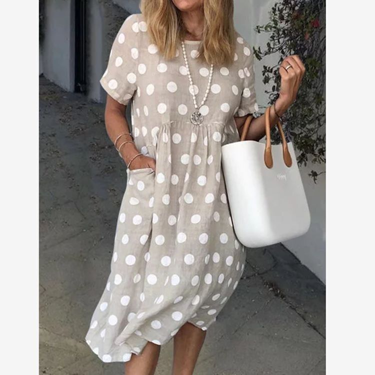 Damen Lockeres Sommerkleid im lässigen Stil mit praktischen Taschen Drune