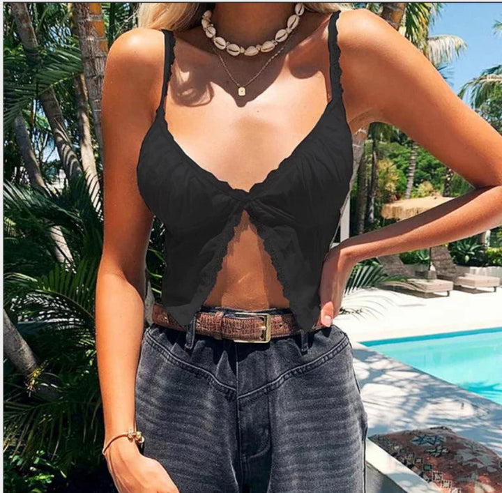 Damen Verführerisches Spitzen-Bustier mit zarten Rüschen Drune
