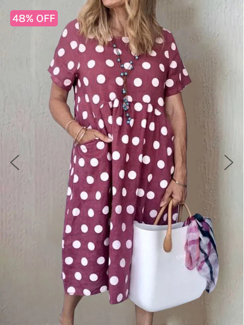 Damen Lockeres Sommerkleid im lässigen Stil mit praktischen Taschen Drune
