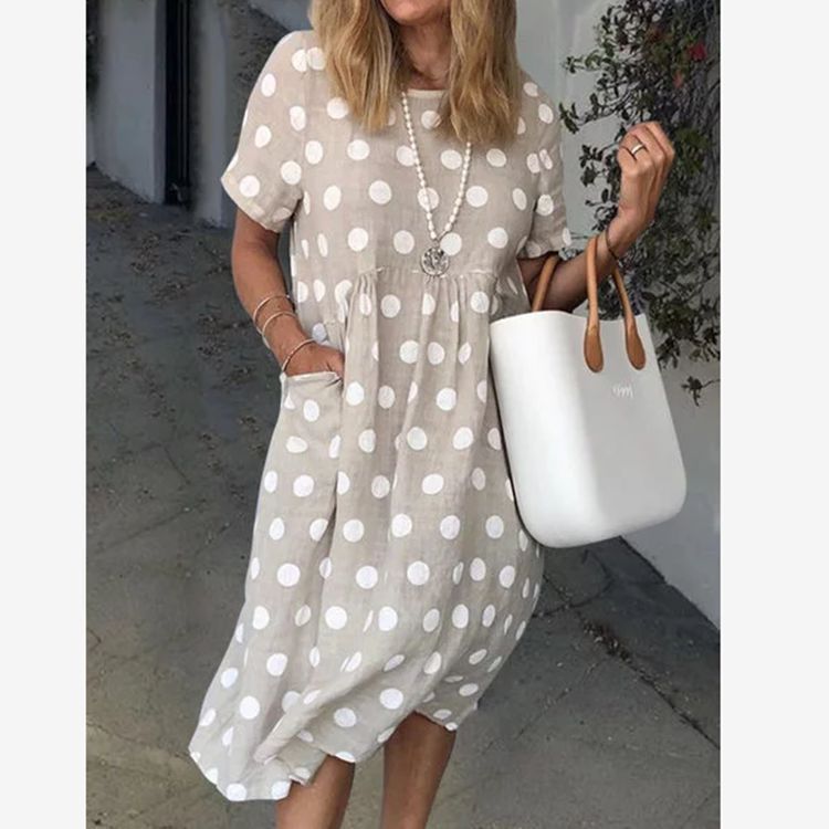 Damen Lockeres Sommerkleid im lässigen Stil mit praktischen Taschen Drune