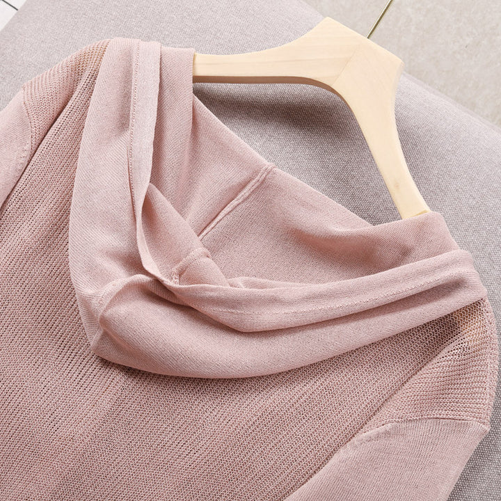 Damen Strickjacke mit Kapuze und eleganten Holzknöpfen Drune