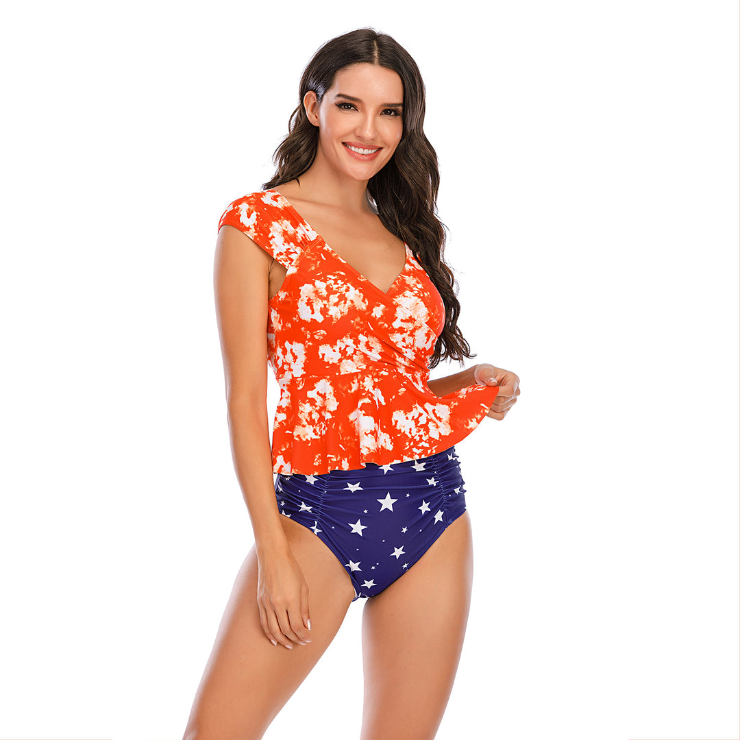 Damen Wickel-Bikini mit modischen Rüschendetails Drune
