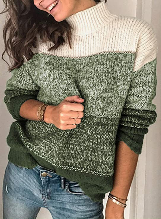 Damen kuscheliger Rollkragenpullover im strukturierten Strickdesign Drune