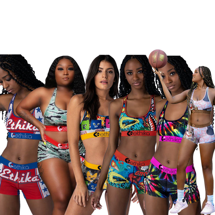 Damen Sportliches Bikini-Set mit figurbetontem Design und einzigartigem Grafikdruck Drune