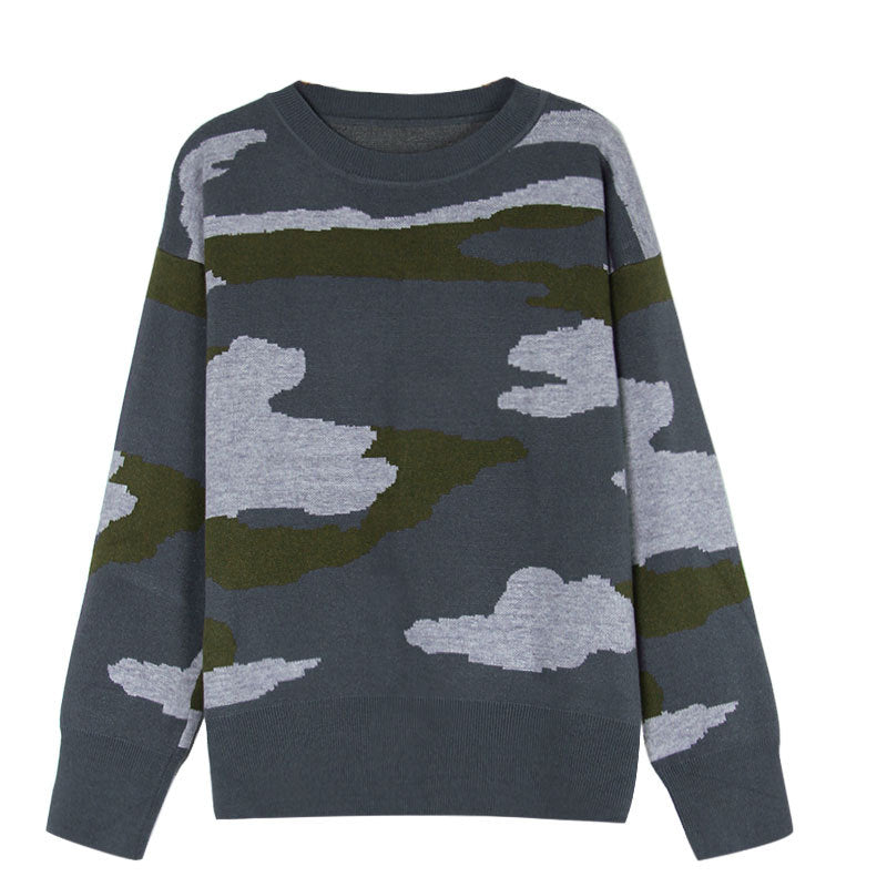 Damen modischer Camouflage Pullover Drune