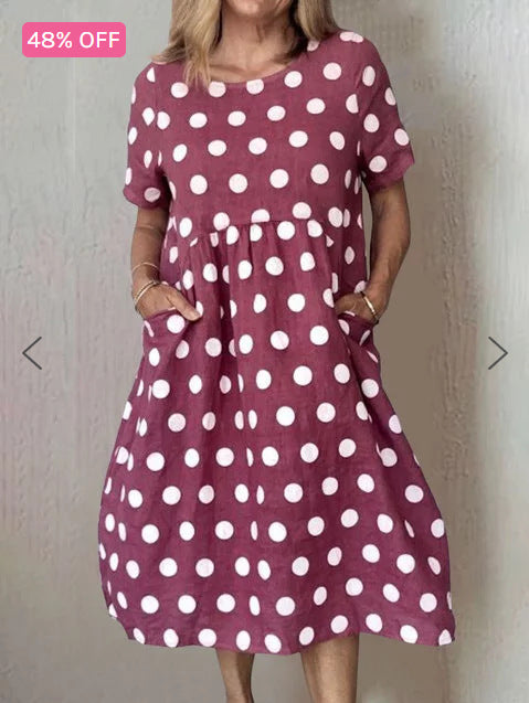Damen Lockeres Sommerkleid im lässigen Stil mit praktischen Taschen Drune