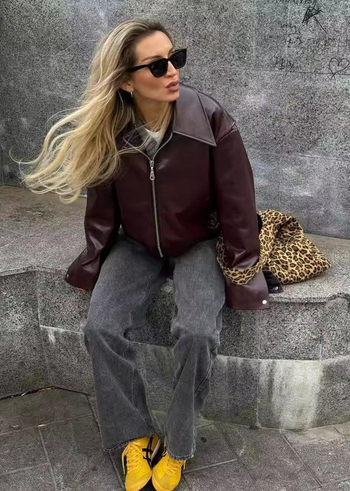Drune | Kunstleder Reißverschlussjacke - Müheloser Edge