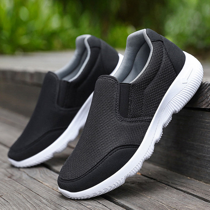 Herren nan atmungsaktiver Slip-On Freizeitschuh mit dehnbarem Einstieg, gestricktem Mesh-Obermaterial und stoßdämpfender EVA-Sohle Drune