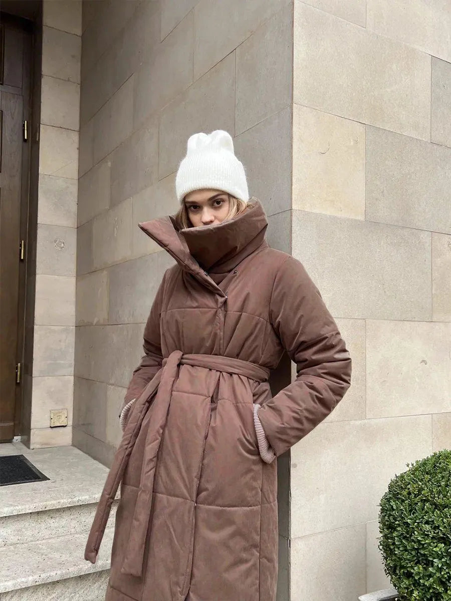 Drune | Lange Winterjacke mit elegantem breitem Kragen