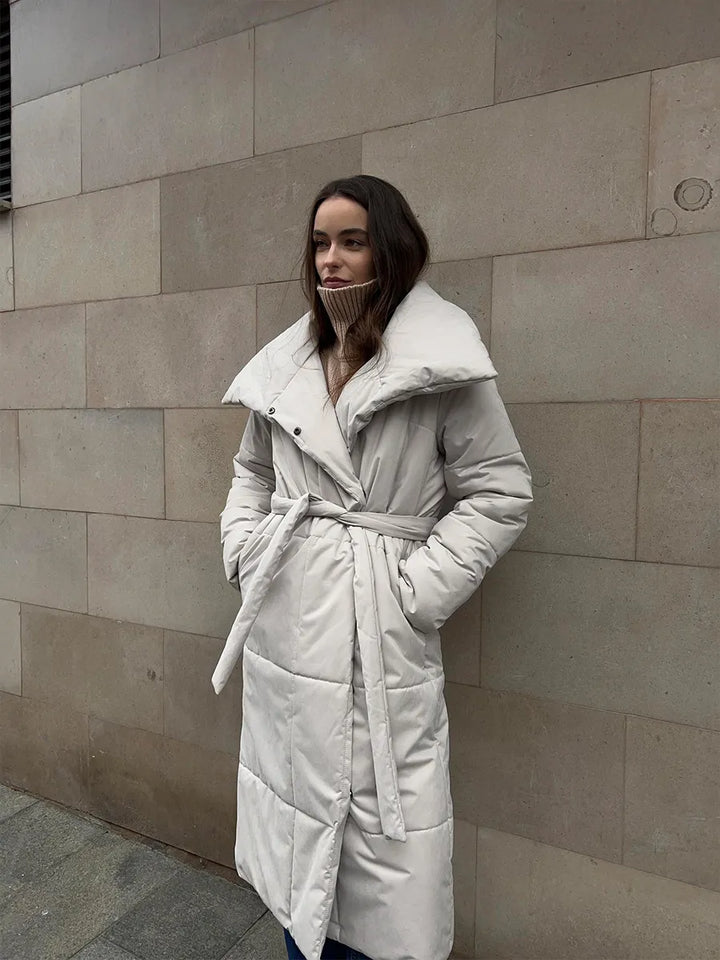 Drune | Langer Wintermantel mit breitem elegantem Kragen