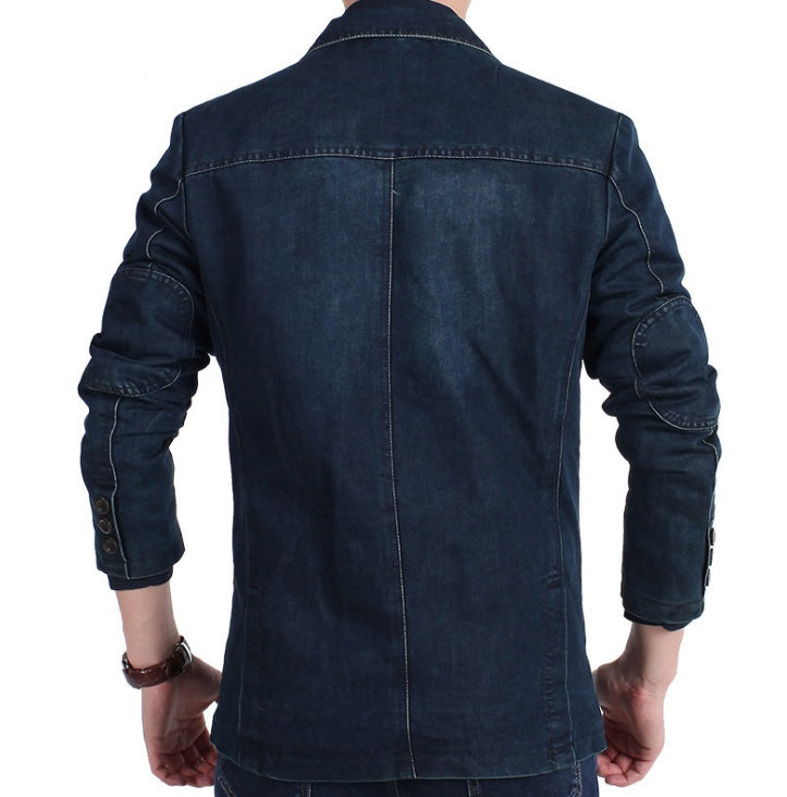 Drune | Herren Denim Baumwolle Blazerjacke