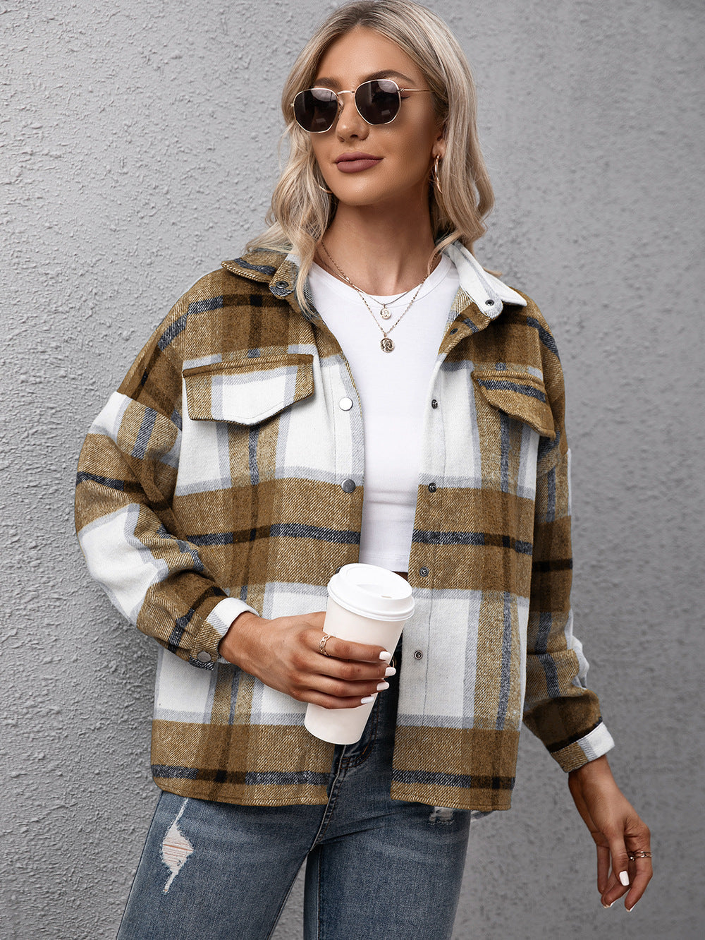 Drune | Karierter Langarmhemdjacke