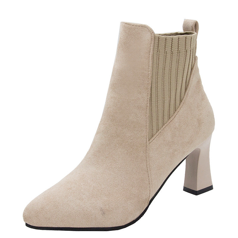 Damen nan spitze Ankleboots mit seitlichem Stretch-Einsatz und sculpted Blockabsatz Drune
