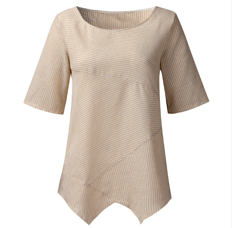 Damen asymmetrisches Strickoberteil mit dekorativem Rippmuster Drune