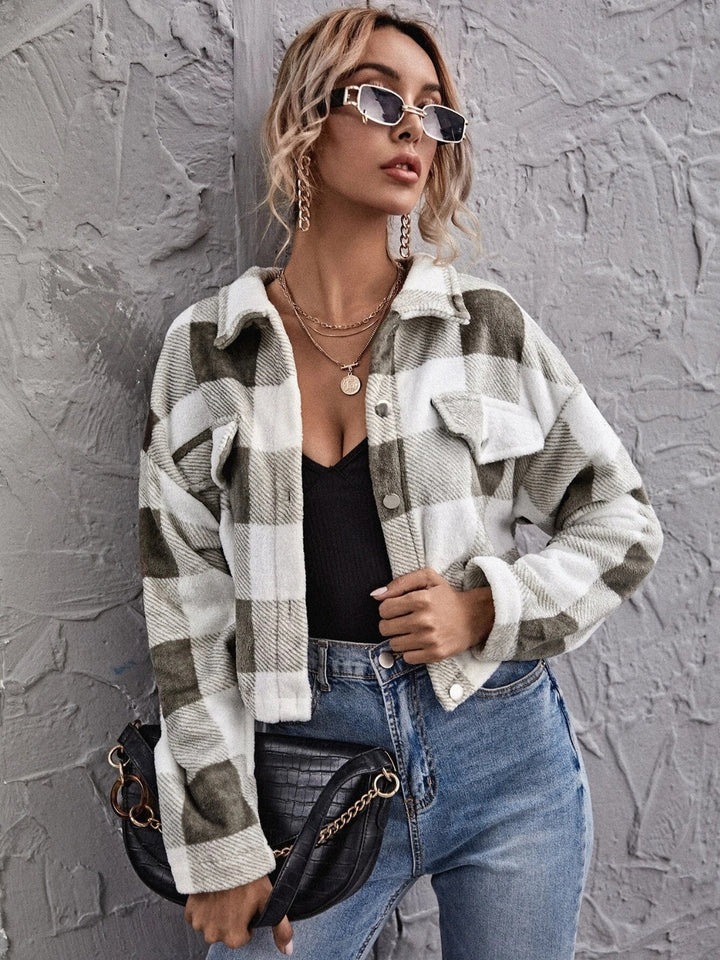 Drune | Karierter Button-Down-Kragenjacke