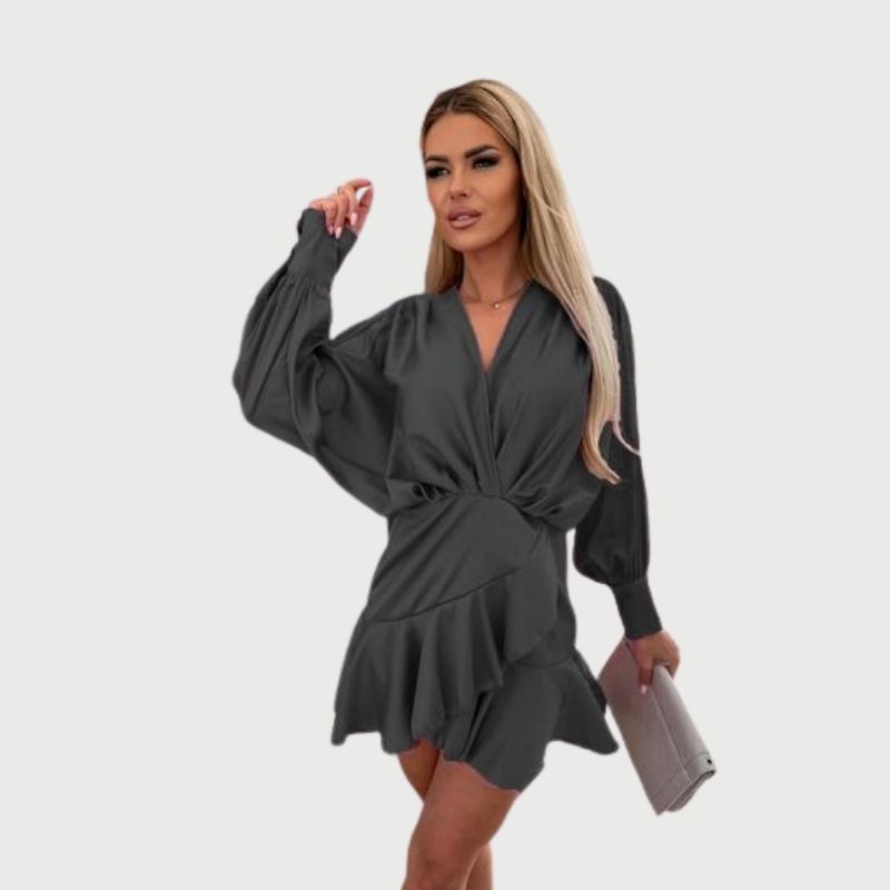 Drune | Minikleid mit langen Ärmeln und Rüschen-Saum