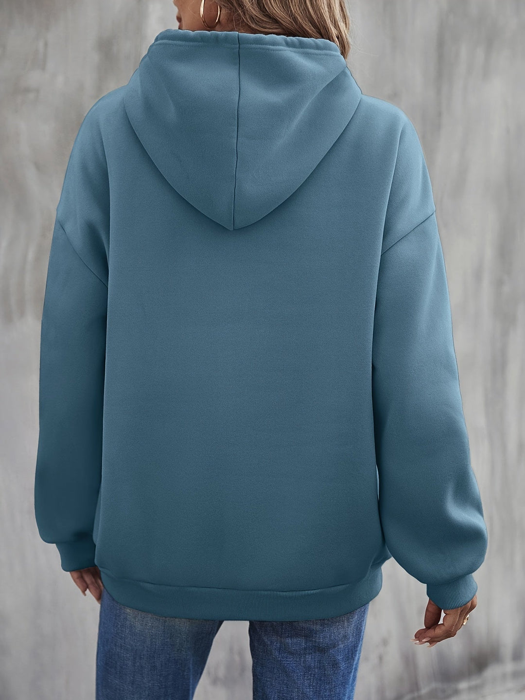 Drune | Hoodie mit Druck Baumwollmischung Lässiger Stil