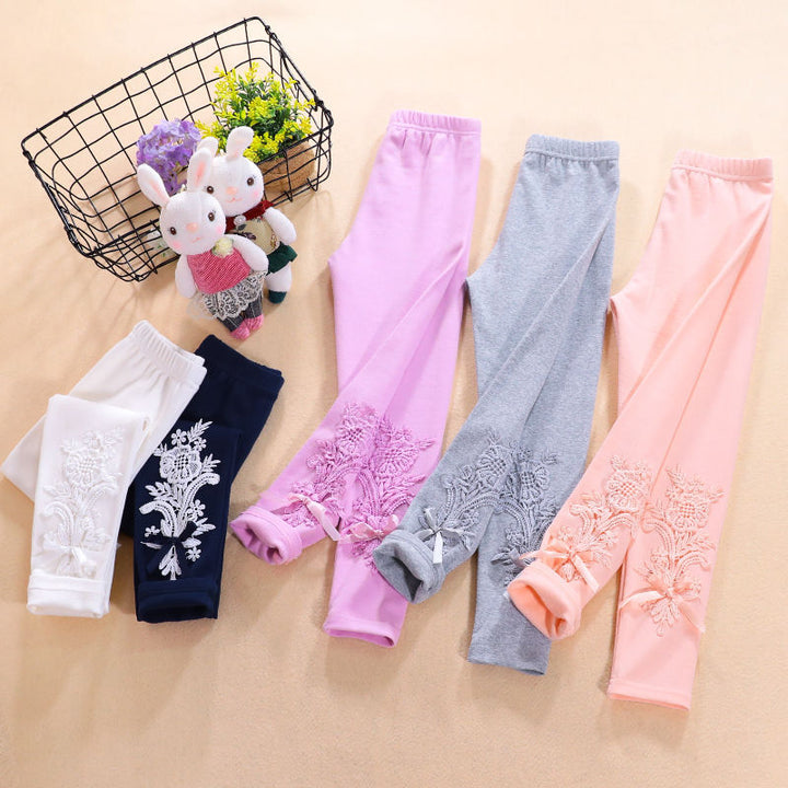 Damen Leggings mit elegantem Blumenstickdesign Drune