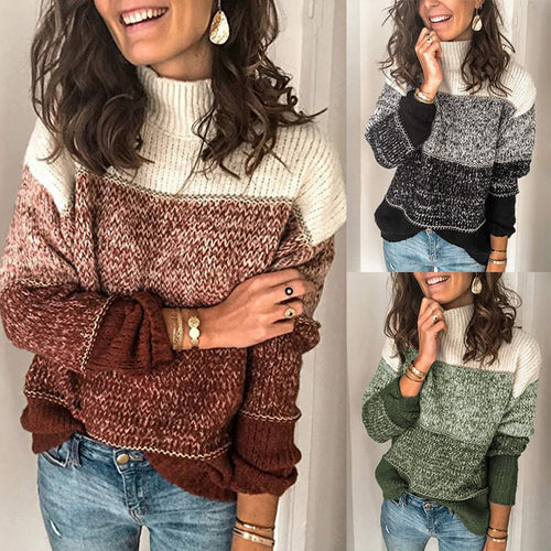 Damen kuscheliger Rollkragenpullover im strukturierten Strickdesign Drune