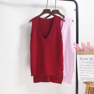 Damen Ärmelloses Stricktop mit V-Ausschnitt und Feinstrickstruktur Drune