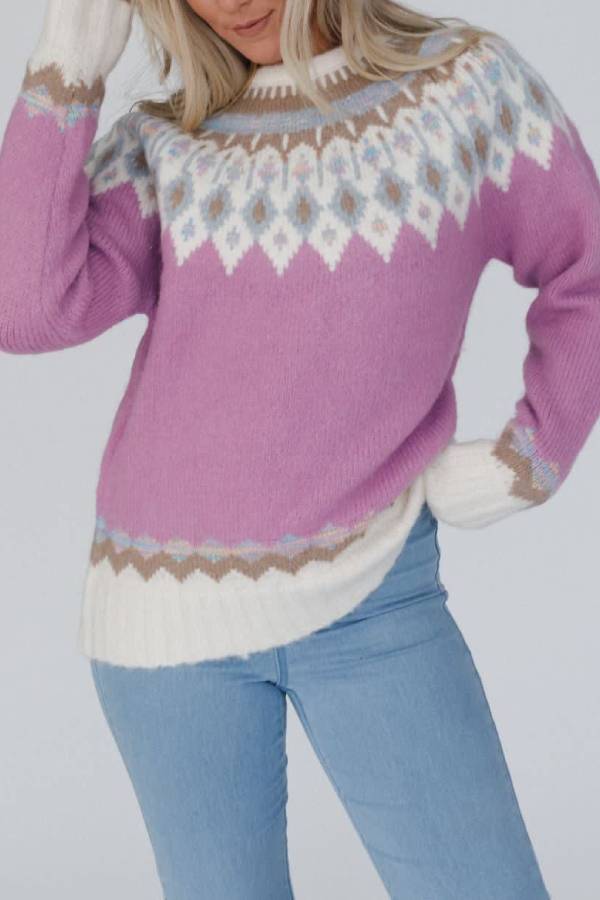 Drune | Weihnachten Verdickter Rundhals Langarm Gestrickter Pullover