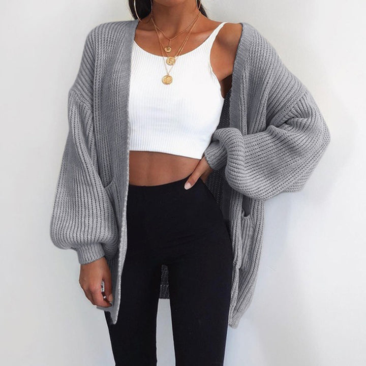 Damen Grobstrick-Cardigan mit oversized Ärmeln und praktischen Taschen Drune