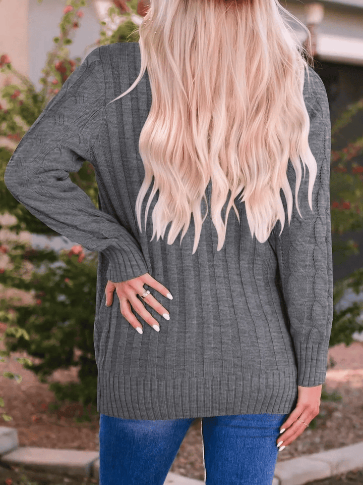 Drune | Offener Strickcardigan mit Zopfmuster