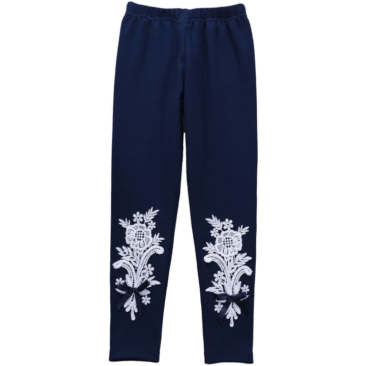 Damen Leggings mit elegantem Blumenstickdesign Drune