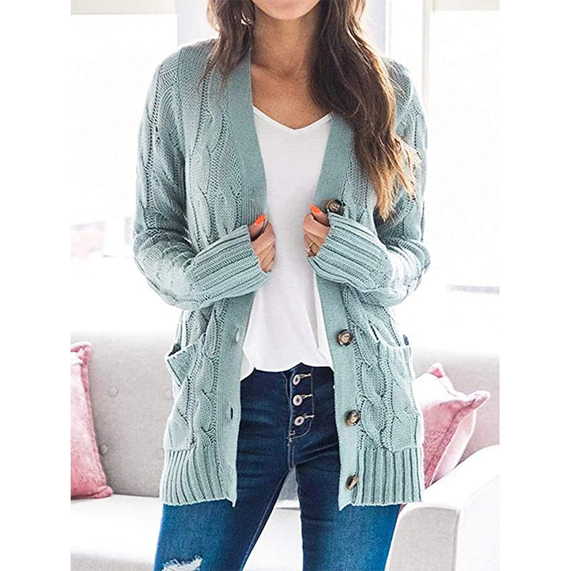 Damen Strickjacke mit grobem Zopfdesign und praktischen Taschen Drune