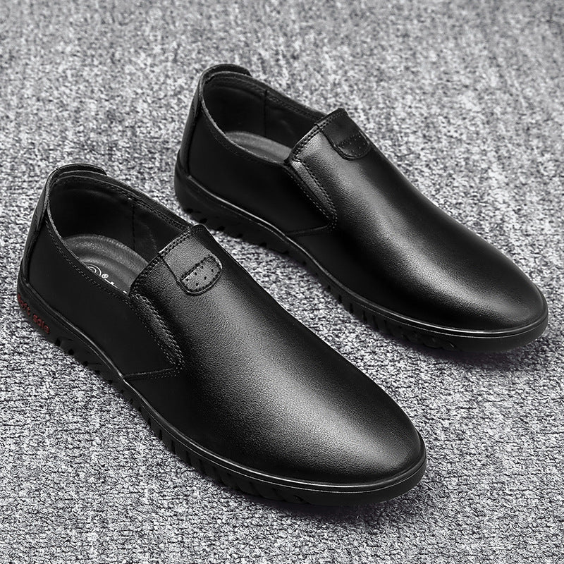 Herren Slip-On Freizeitleder Slipper mit weicher Sohle Drune