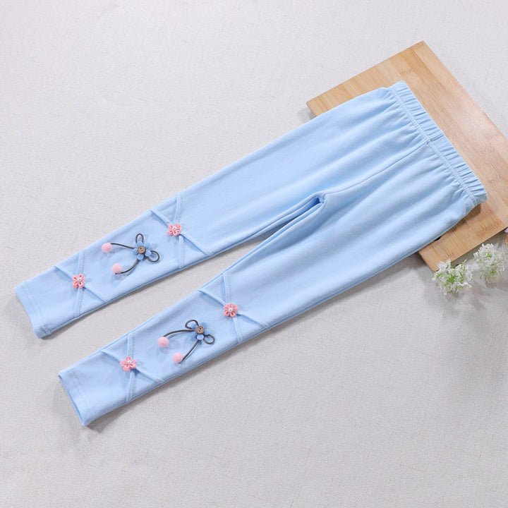 Mädchen Leggings mit floralen Applikationen Drune