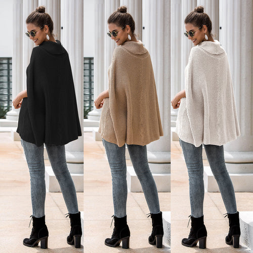Damen Cape-Pullover mit strukturiertem Design und weitem Schnitt Drune