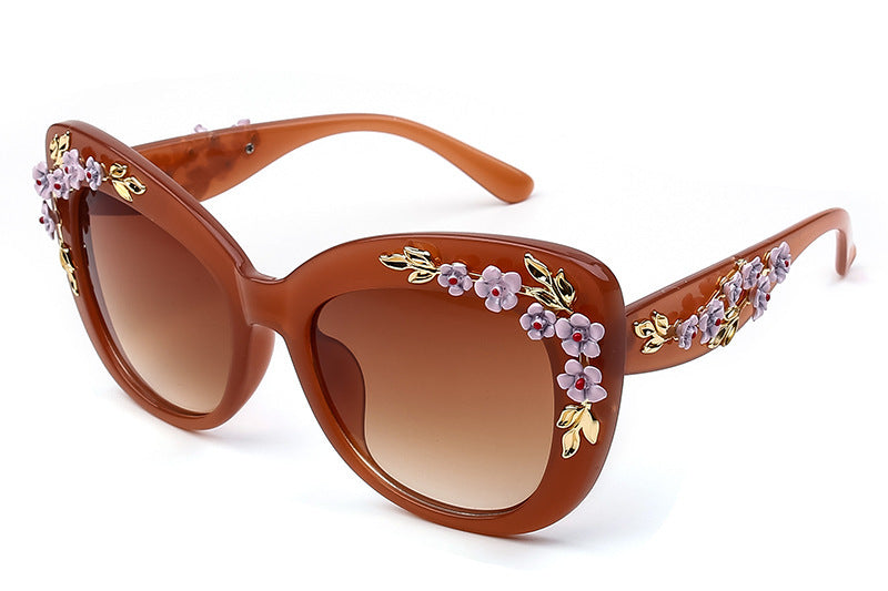 Drune | Exquisite Damen Sonnenbrille Mit Blumenmuster
