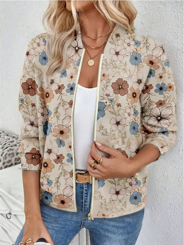 Drune | Blumen-Print-Jacke Trendiger Frühlingsdruck Leichtigkeit & Weiblichkeit